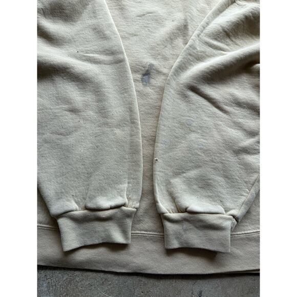 2000s Russell Athletic Thrashed Paint Splatter Beige Crewneck Size XXL - Picture 5 of 8